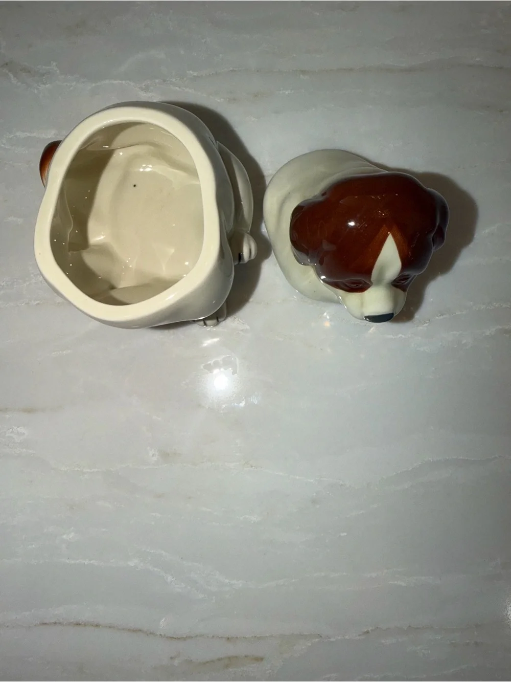 Vintage Quon-Quon ceramic dog set creamer/sugar bowl